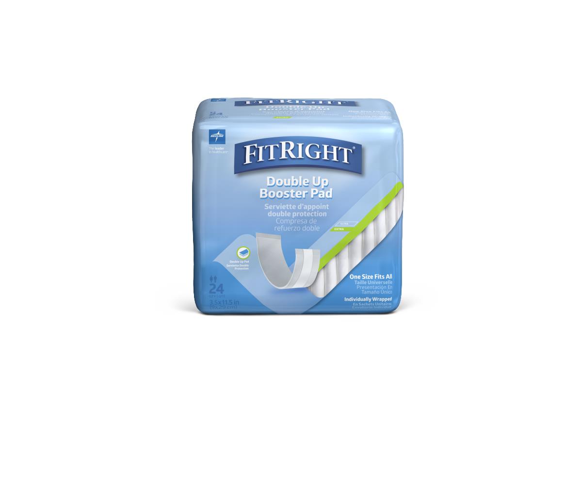 Medline FitRight Double Up Thin Incontinence Booster Pads