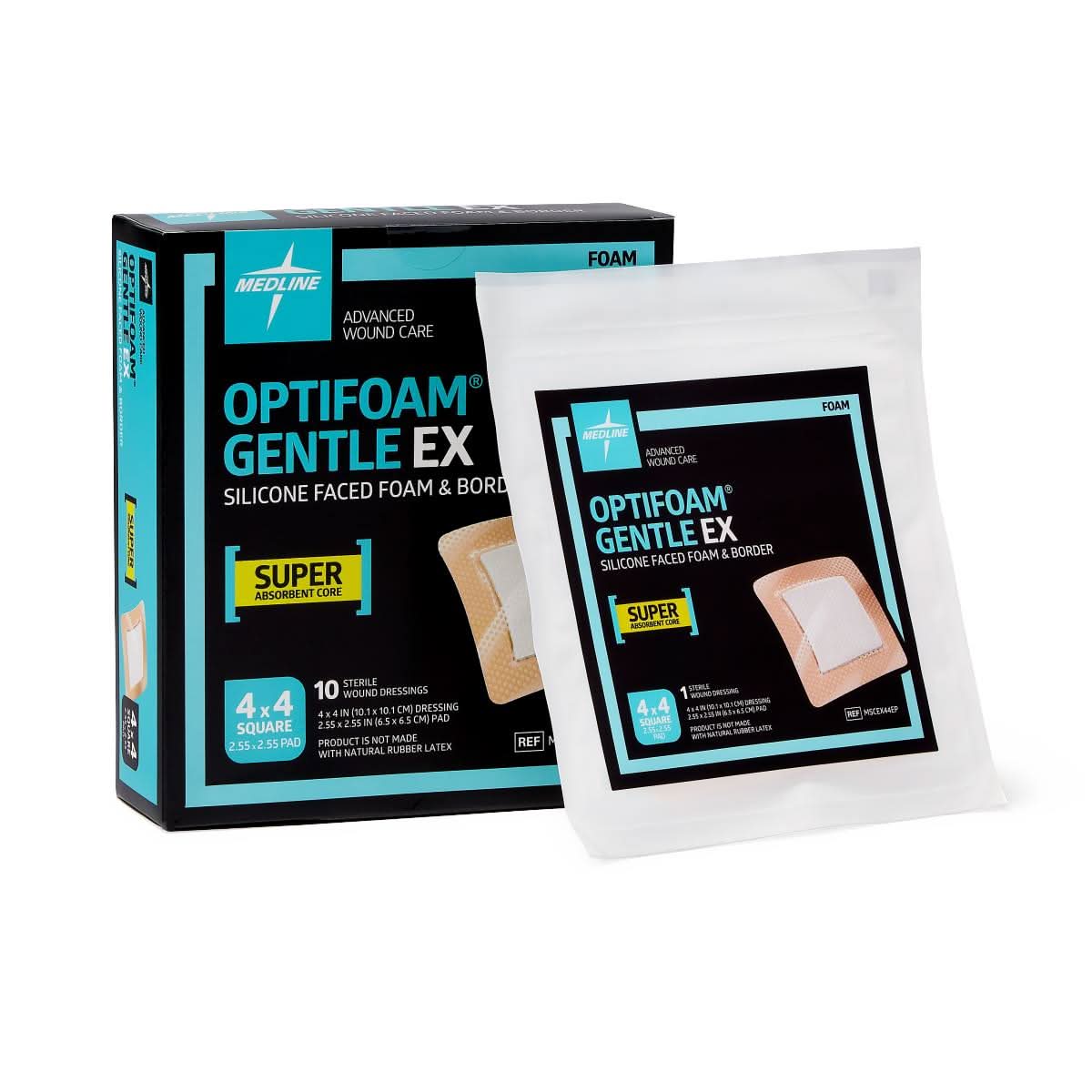 Medline Optifoam Gentle EX Silicone-Faced Foam Dressings