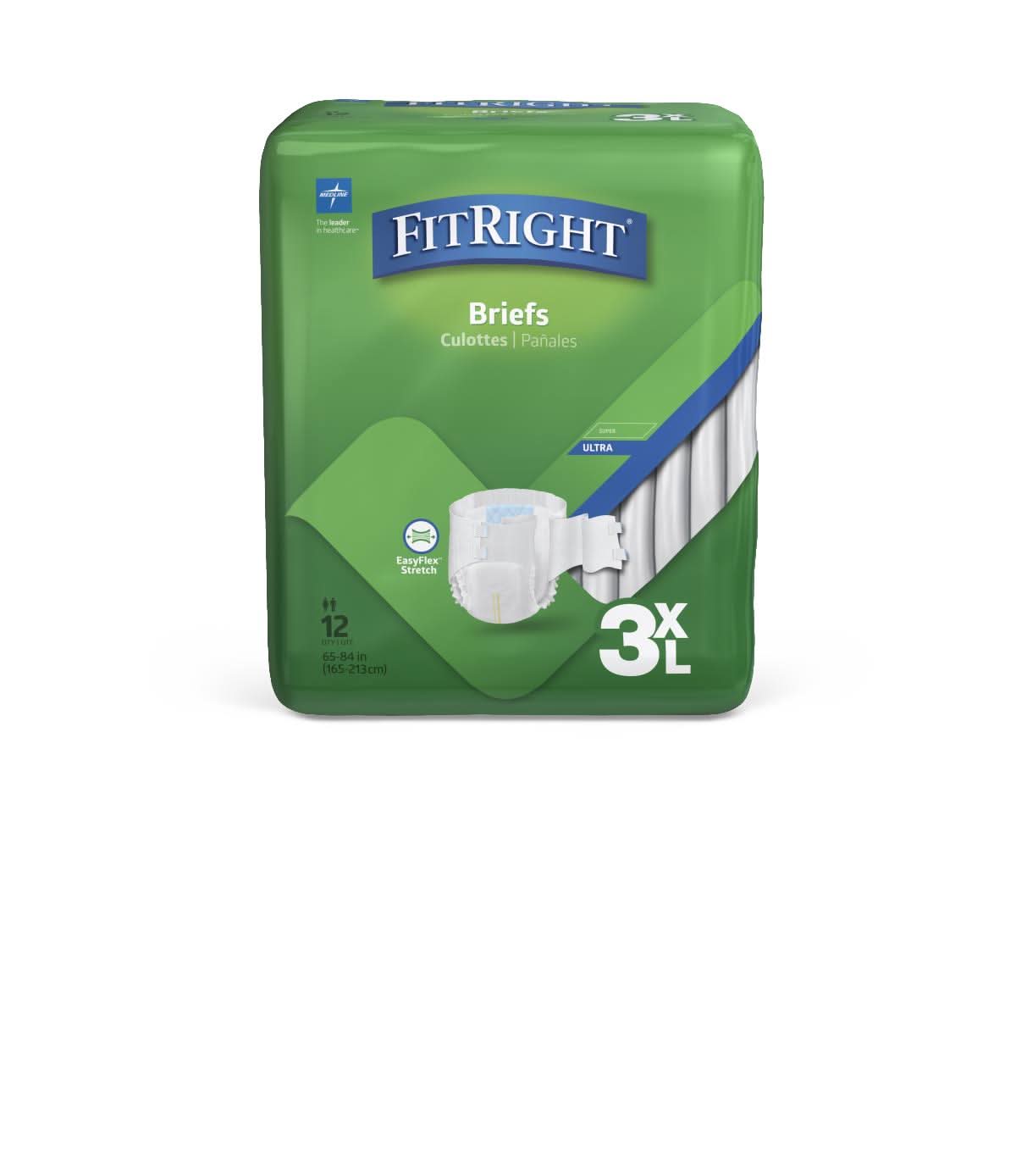 Medline FitRight XXXL Cloth-Like Disposable Brief