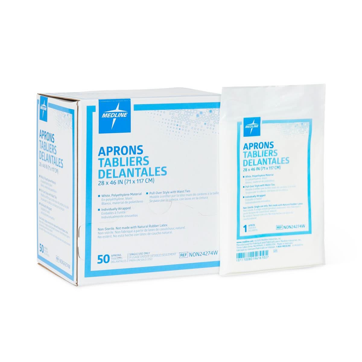 Medline Disposable Polyethylene Adult Aprons