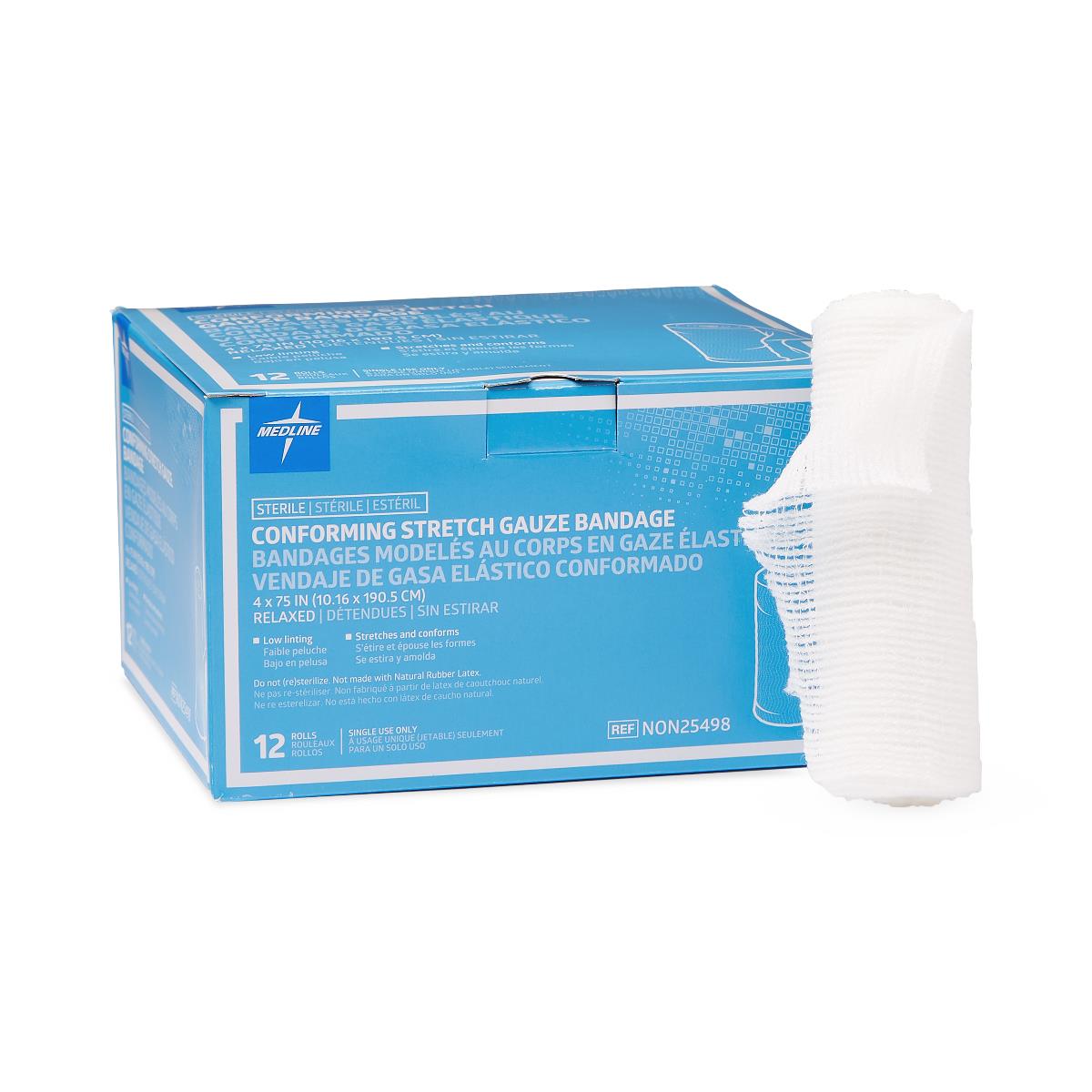 Medline Sterile Conforming Stretch Gauze Bandages