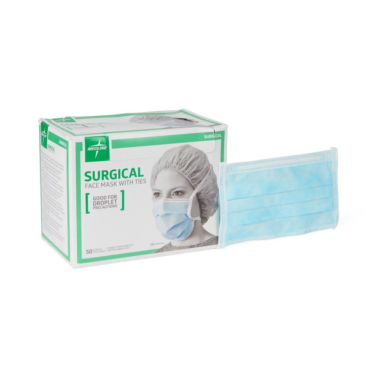 Medline Standard Surgical Face Mask with Ties