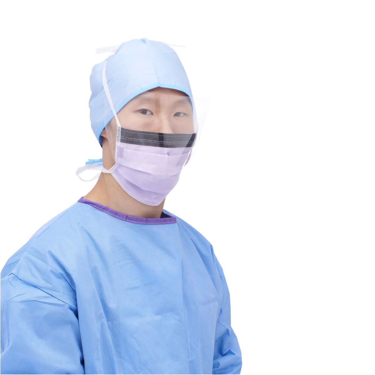 Medline Fluid-Resistant Surgical Face Masks w/Ey