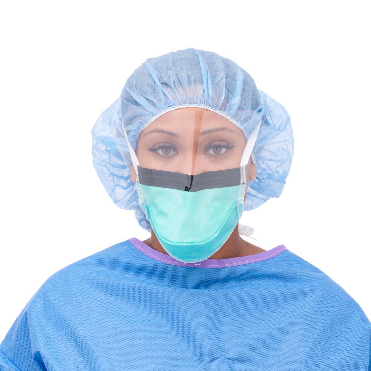 Medline Duckbill-Style Surgical Face Mask with Eye Shield and Ties