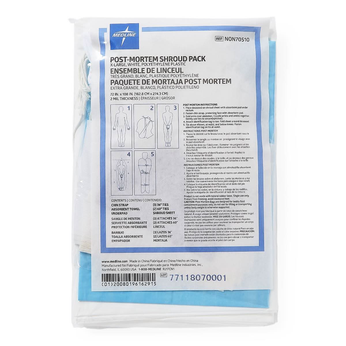 Medline Adult Shroud Packs