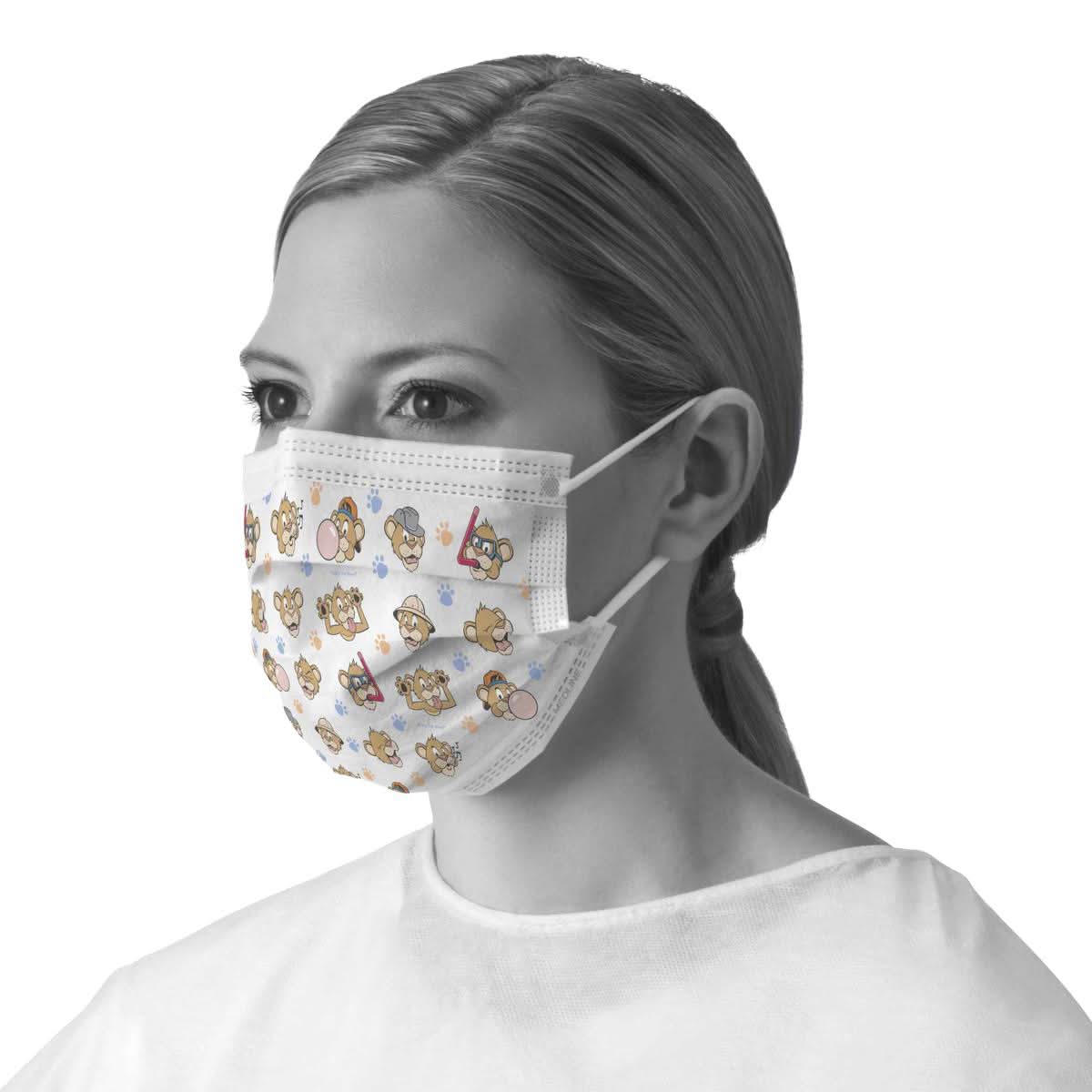 Medline Adult Procedure Face Mask with Pediatric Buddy Print
