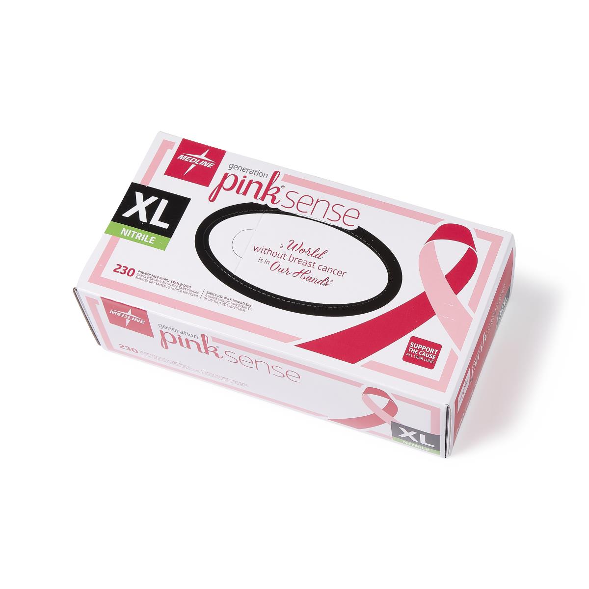 Medline Generation Pink Sense Powder-Free Nitrile Exam Gloves