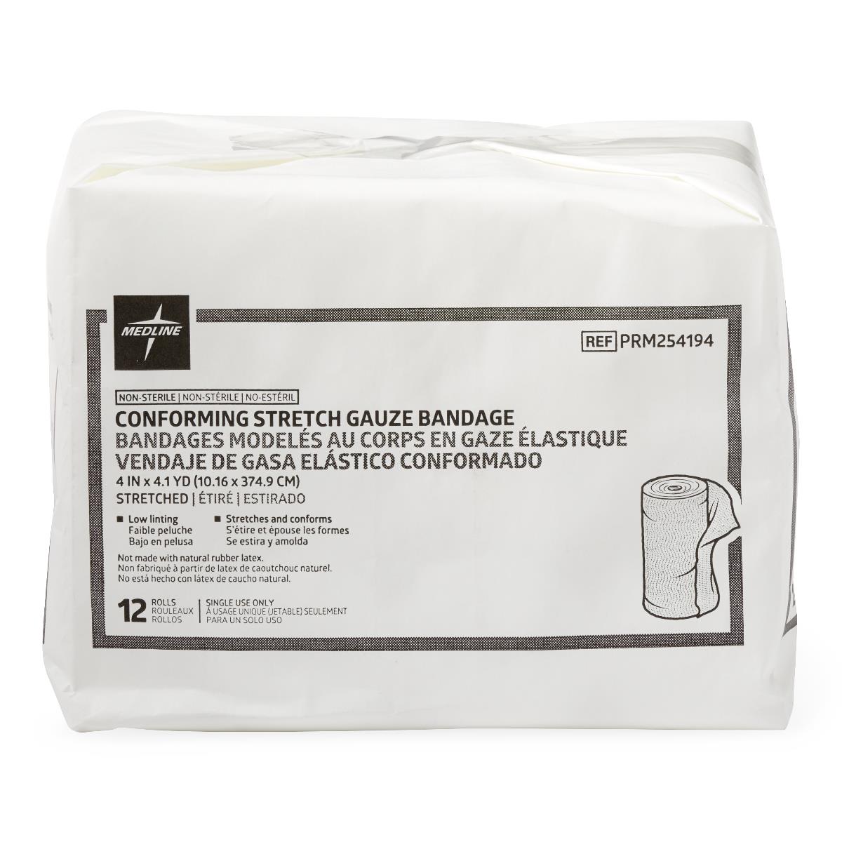 Medline Nonsterile Conforming Stretch Gauze Bandages