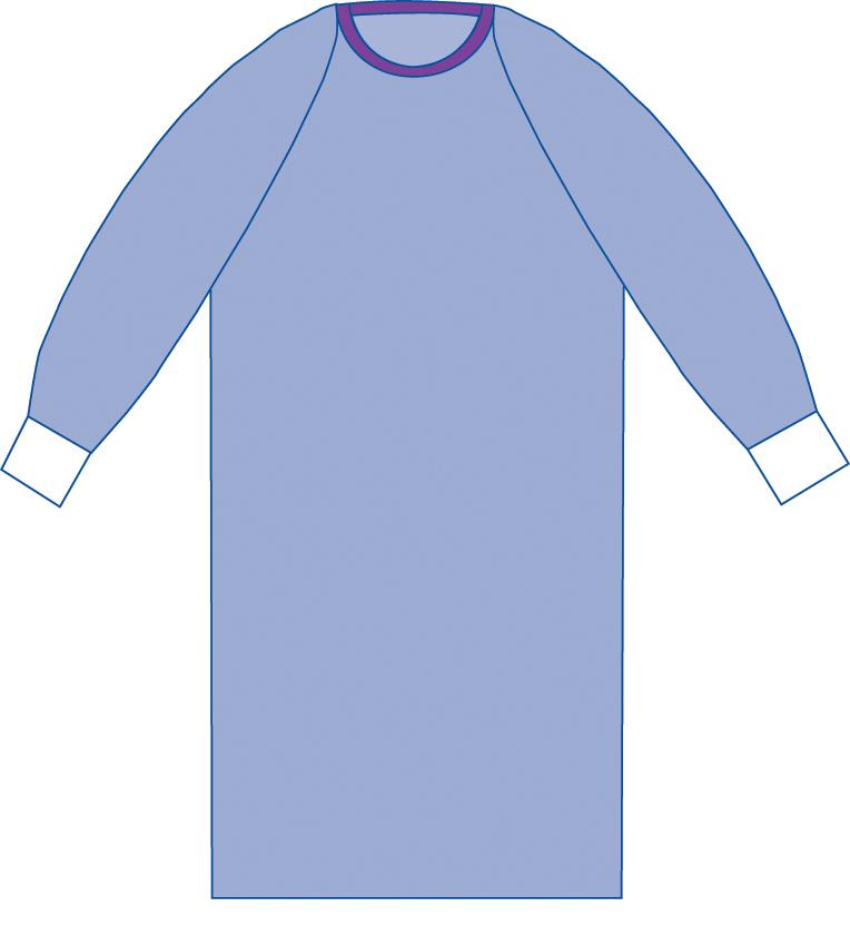 Medline Sterile Fabric-Reinforced Aurora Gowns with Raglan Sleeves