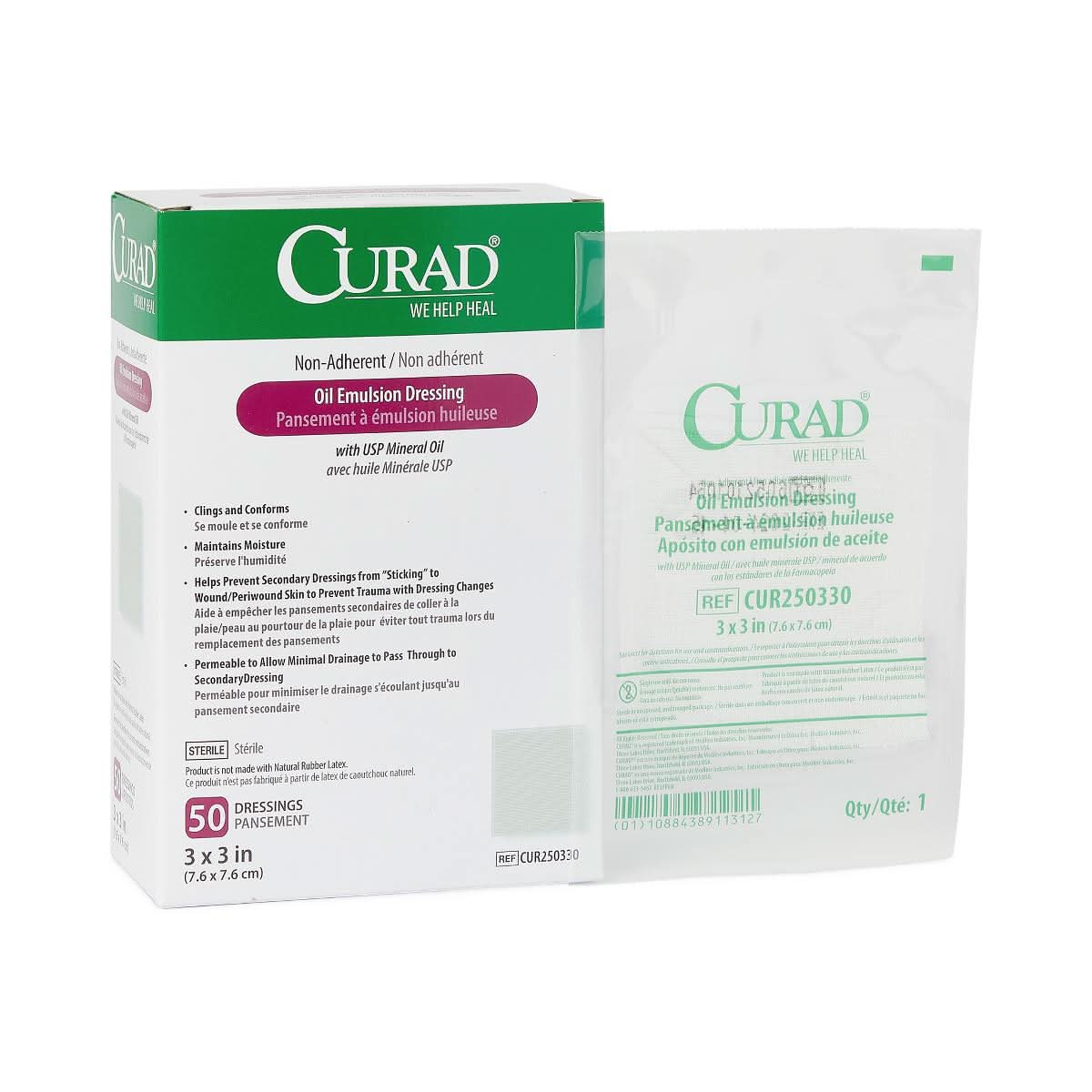 Medline CURAD Sterile Oil Emulsion Nonadherent Gauze Dressing