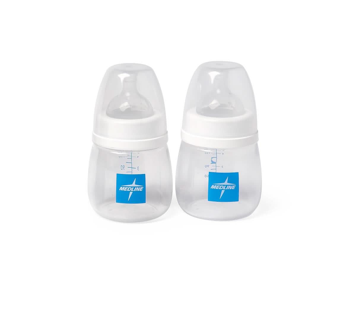 Medline Breast Pump Bottles with Pump/Nipple Connector Top