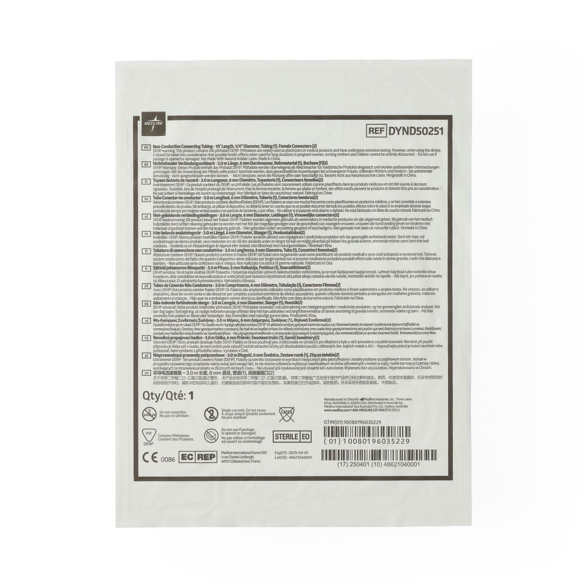 Medline Universal Suction Tubing with Scalloped Connectors