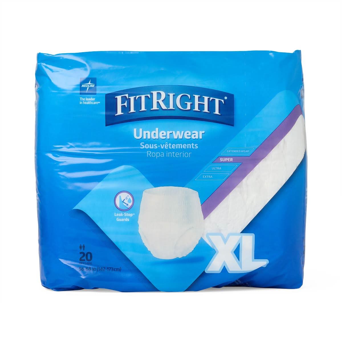 Medline FitRight Super Protective Adult Incontinence Underwear