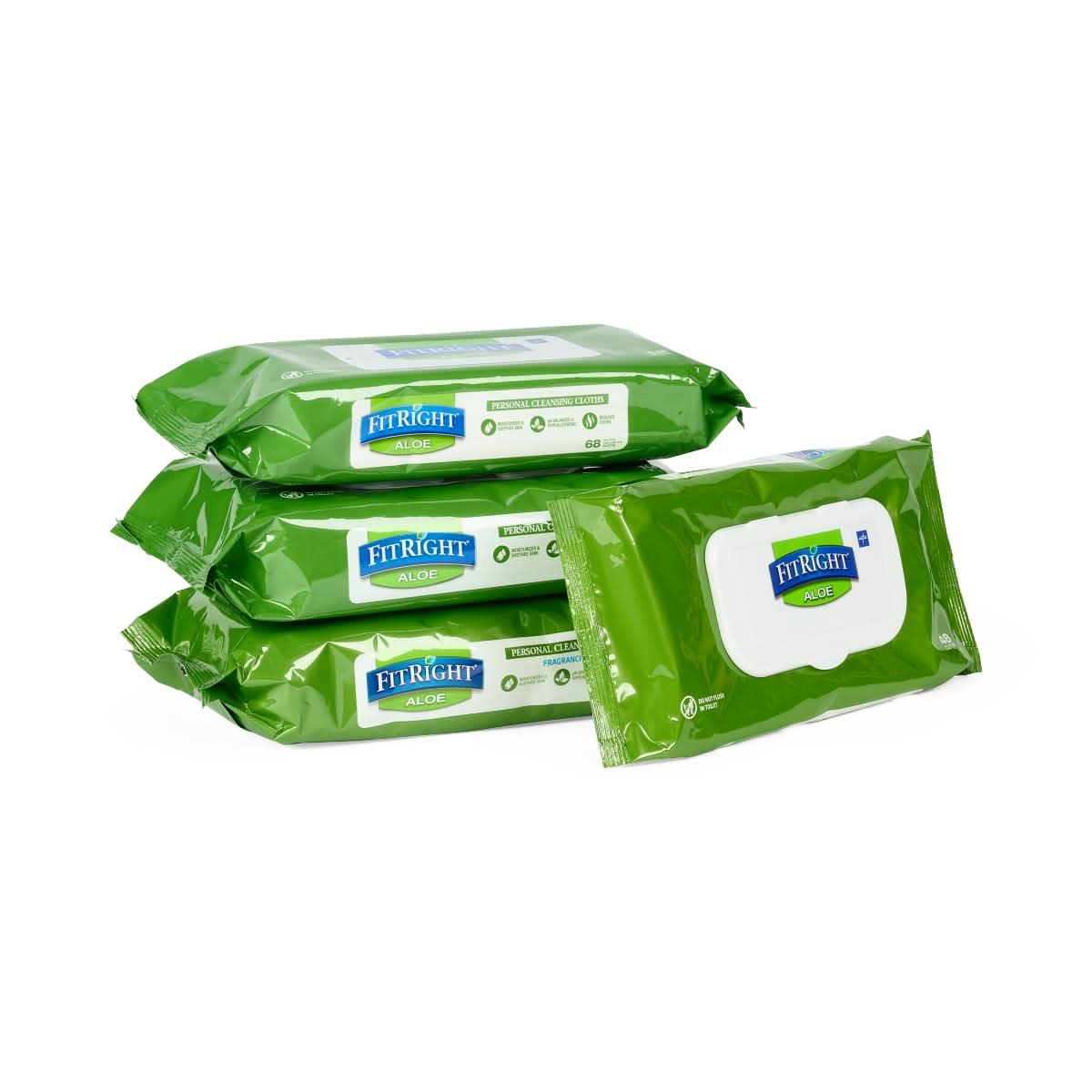 Medline FitRight Personal Cleansing Wipes