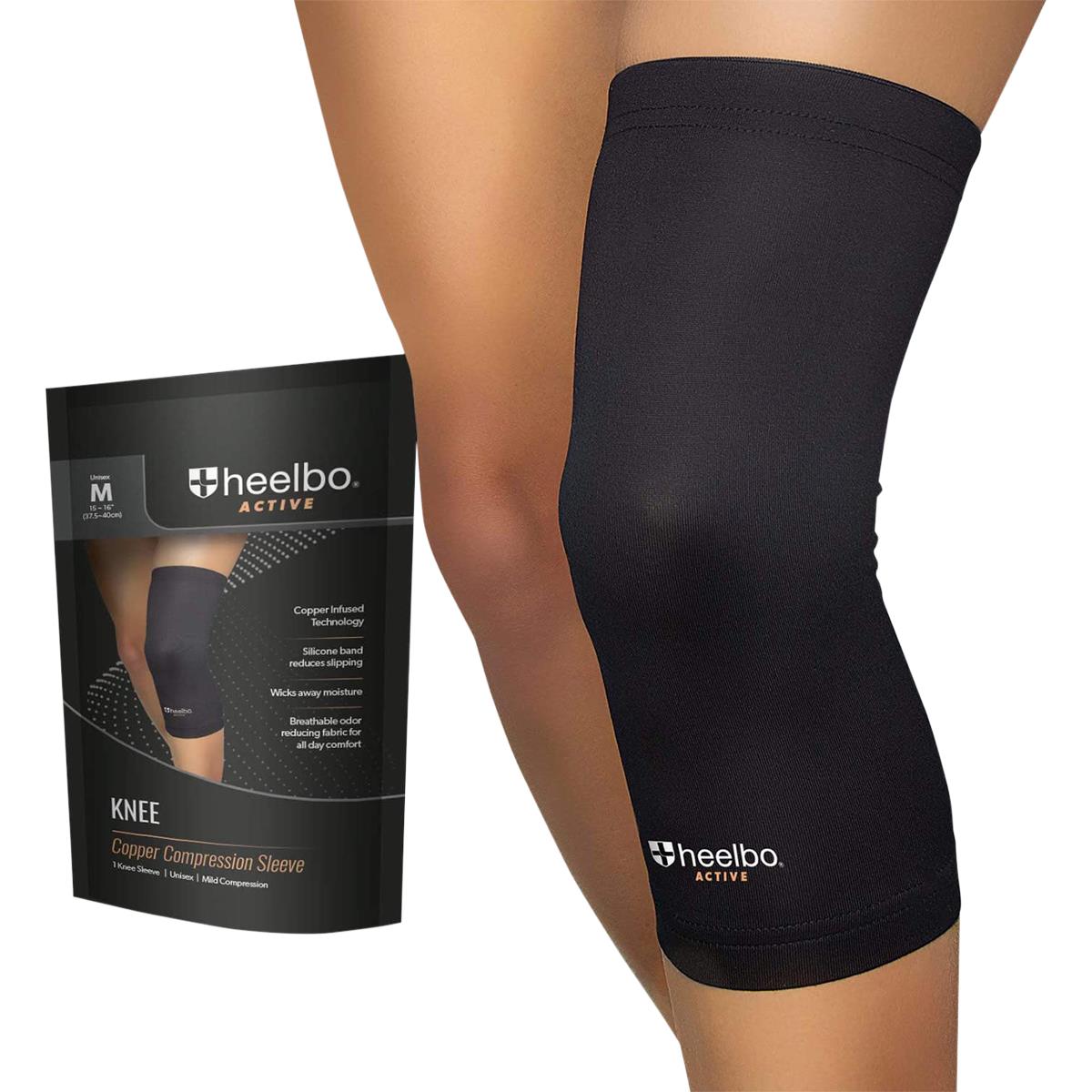 Medline Heelbo Knee Compression Sleeve with Copper Infused Fibers