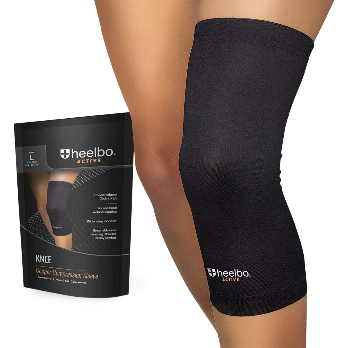 Medline Heelbo Knee Compression Sleeve with Copper Infused Fibers