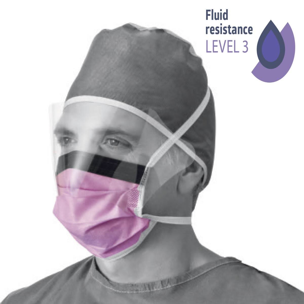 Medline Fluid-Resistant Surgical Face Masks w/Ey