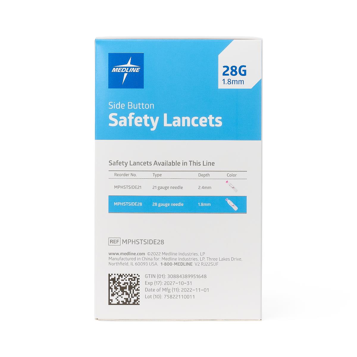 Medline Side Button Safety Lancets