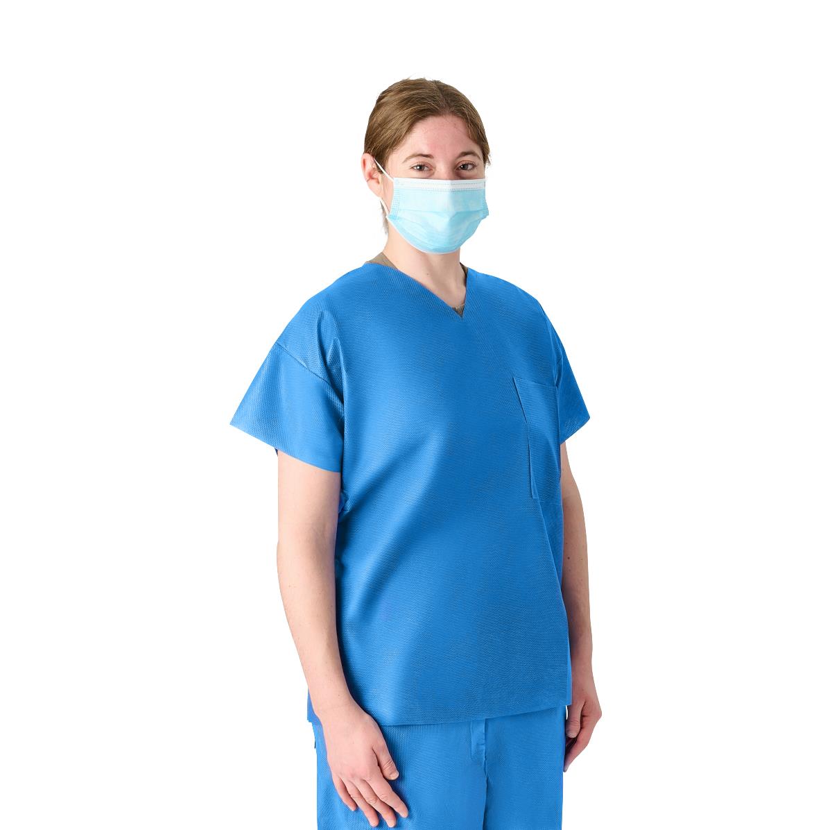 Medline Disposable Unisex V-Neck Scrub Tops