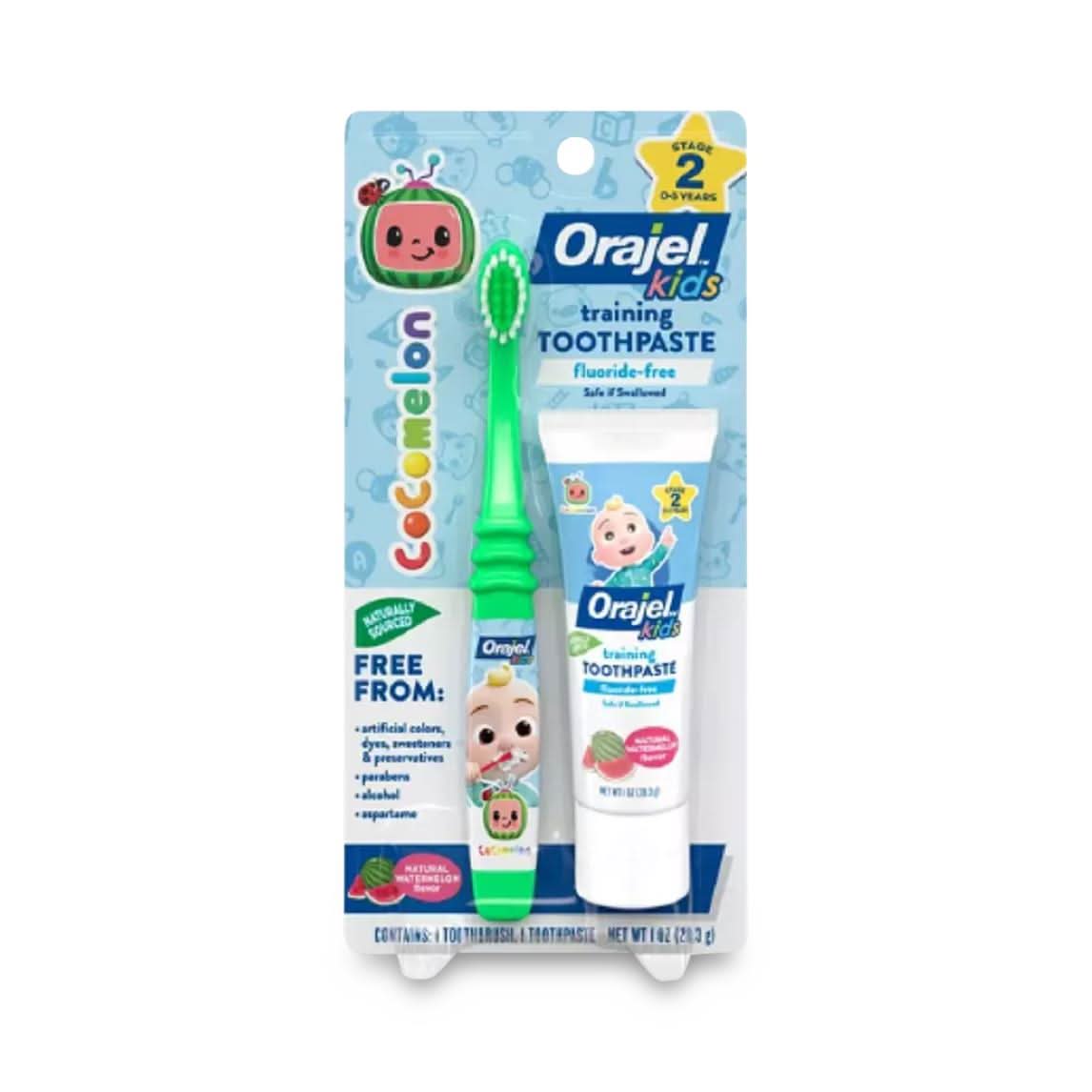 Medline Orajel Kids Fluoride-Free Training Toothpaste with Toothbrush