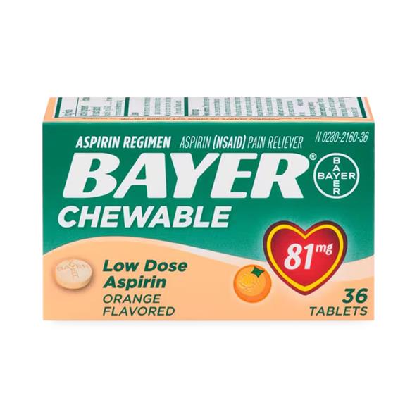 Medline Bayer Chewable Aspirin Tablets