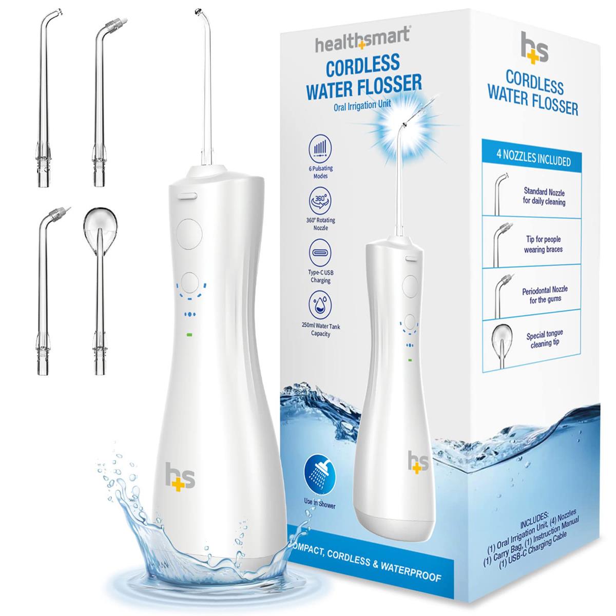 Medline Cordless Water Flosser and Components