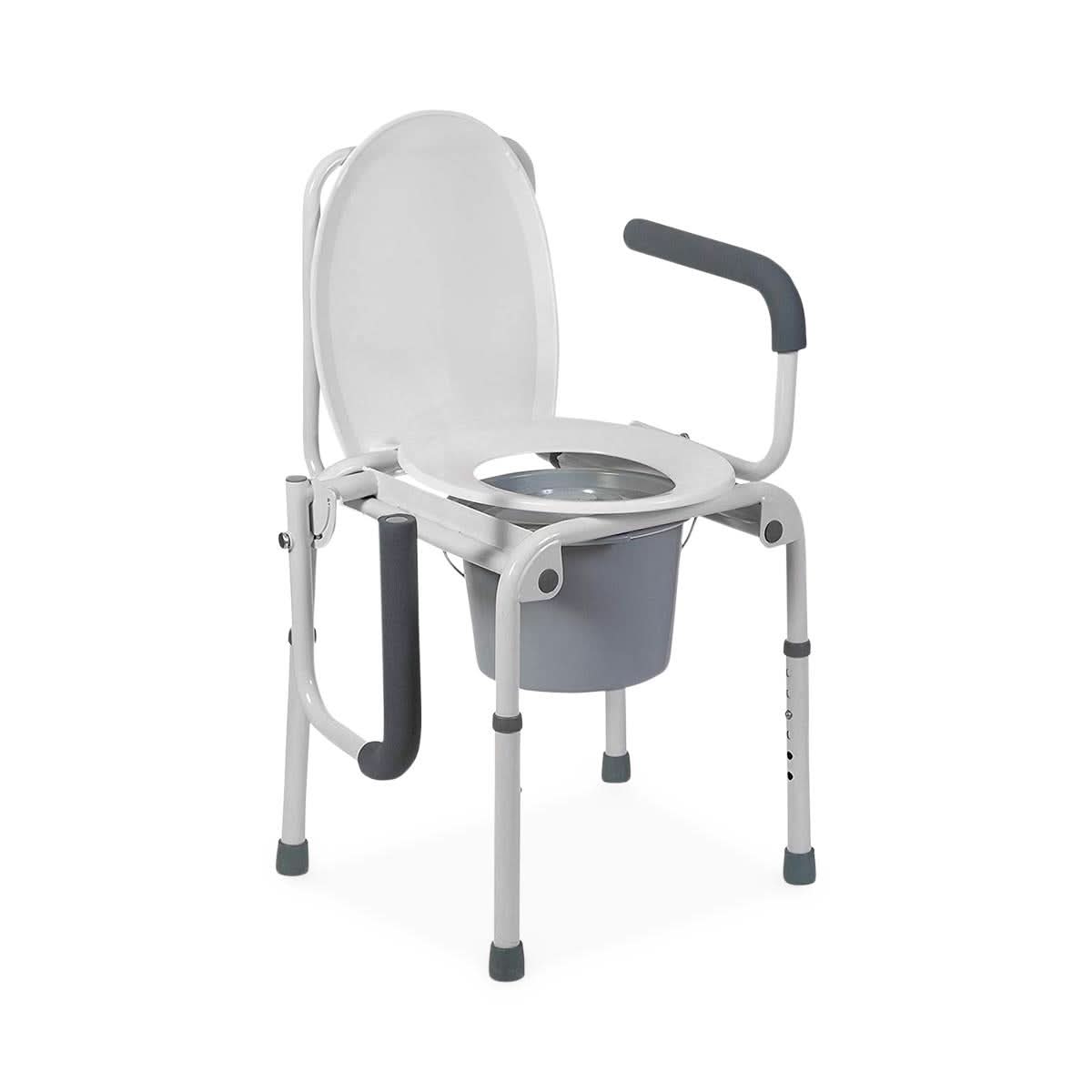 Medline DMI Steel Drop-Arm Bedside Commode with Adjustable Height