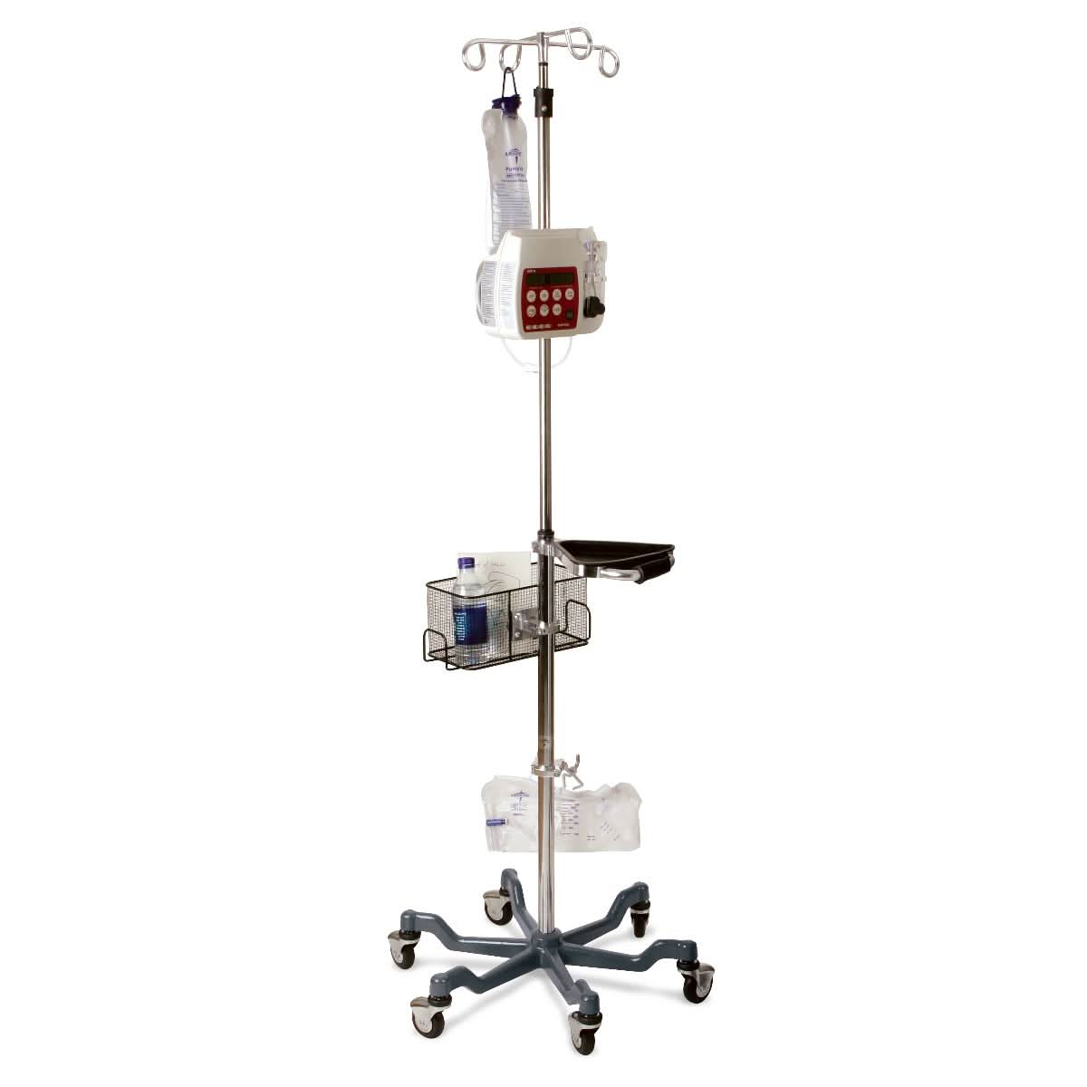 Medline Stainless Steel Six Leg Heavy Duty IV Po