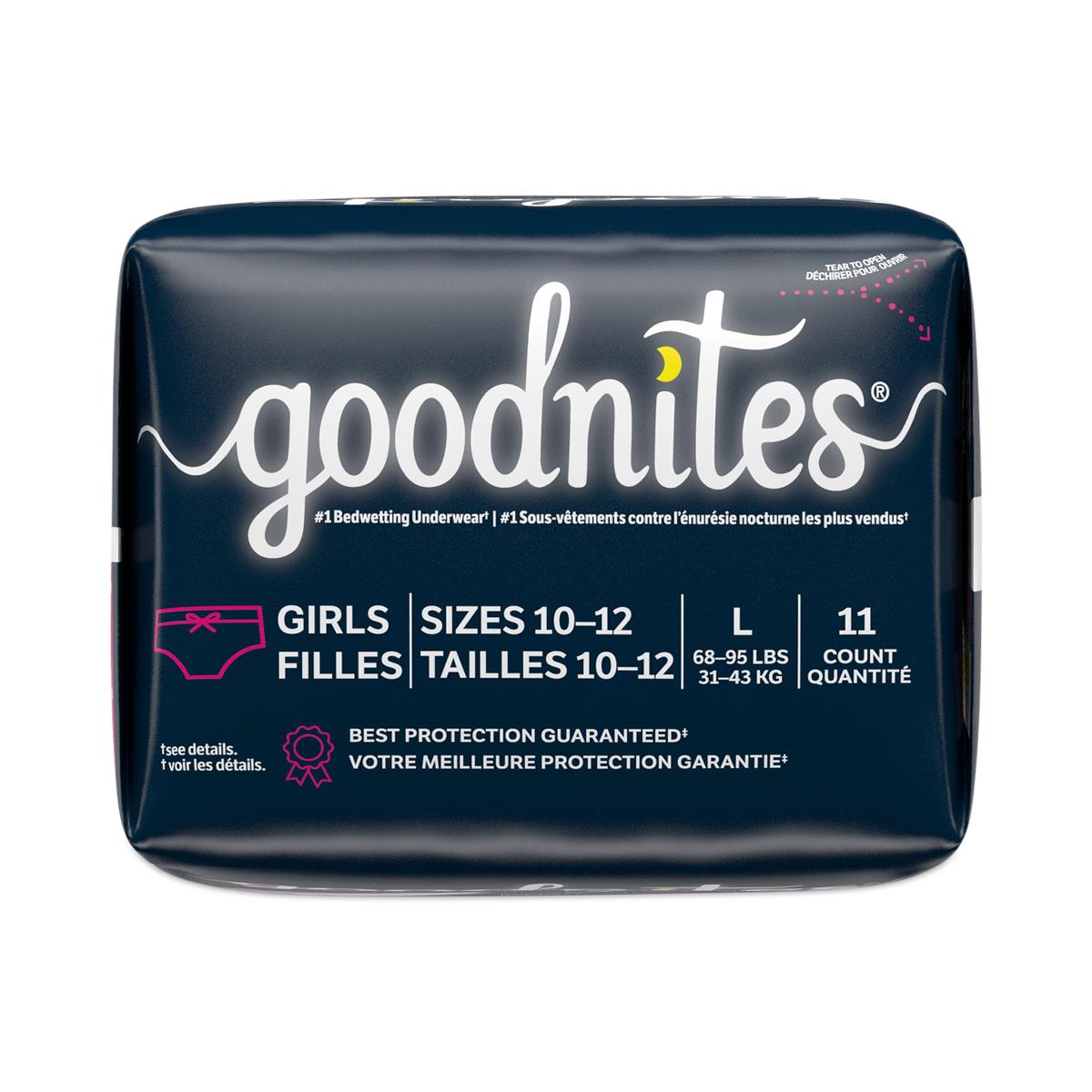 Medline Goodnites Girls' Overnight Bedwetting Underwear
