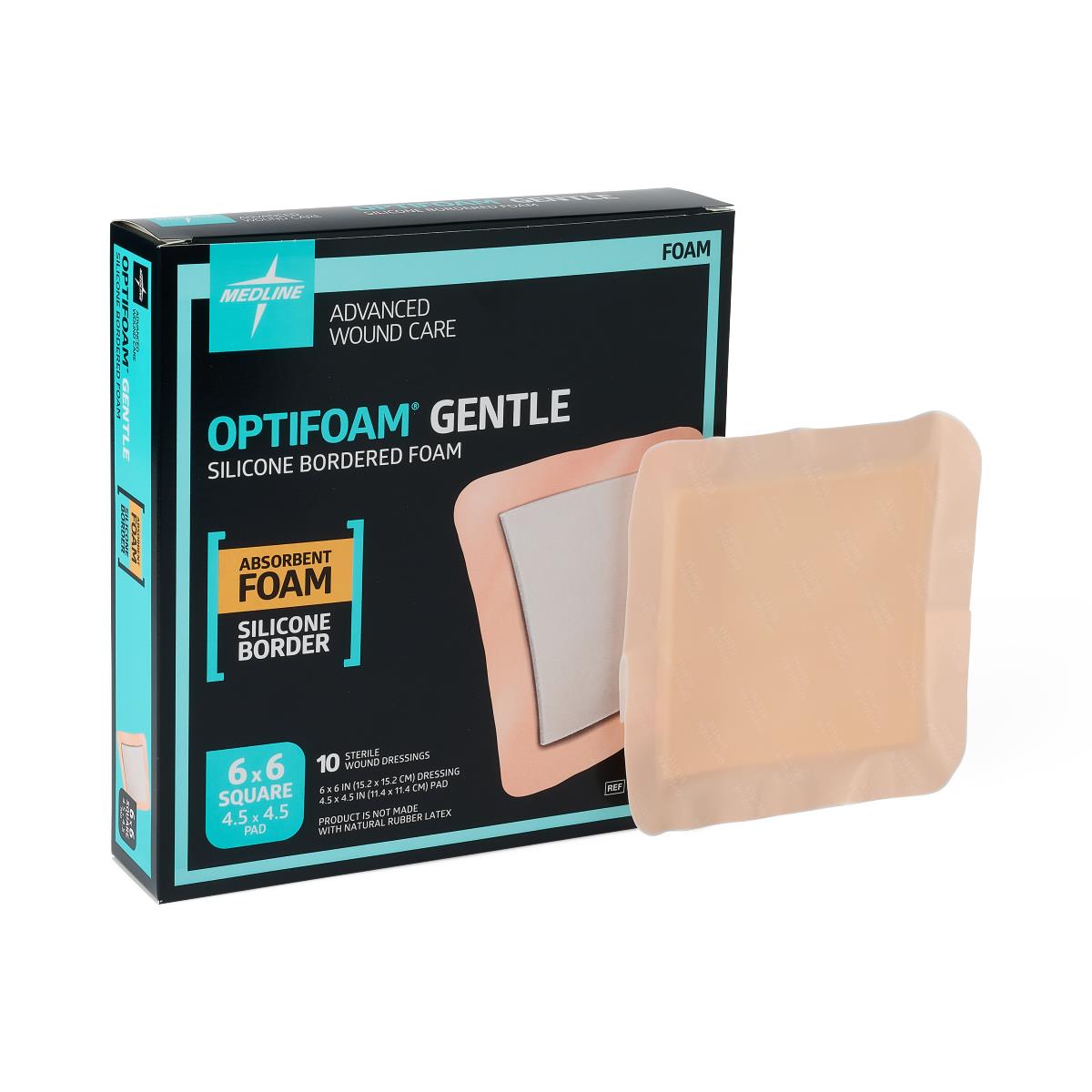 Medline Optifoam Gentle Foam Wound Dressings with Silicone Adhesive Border