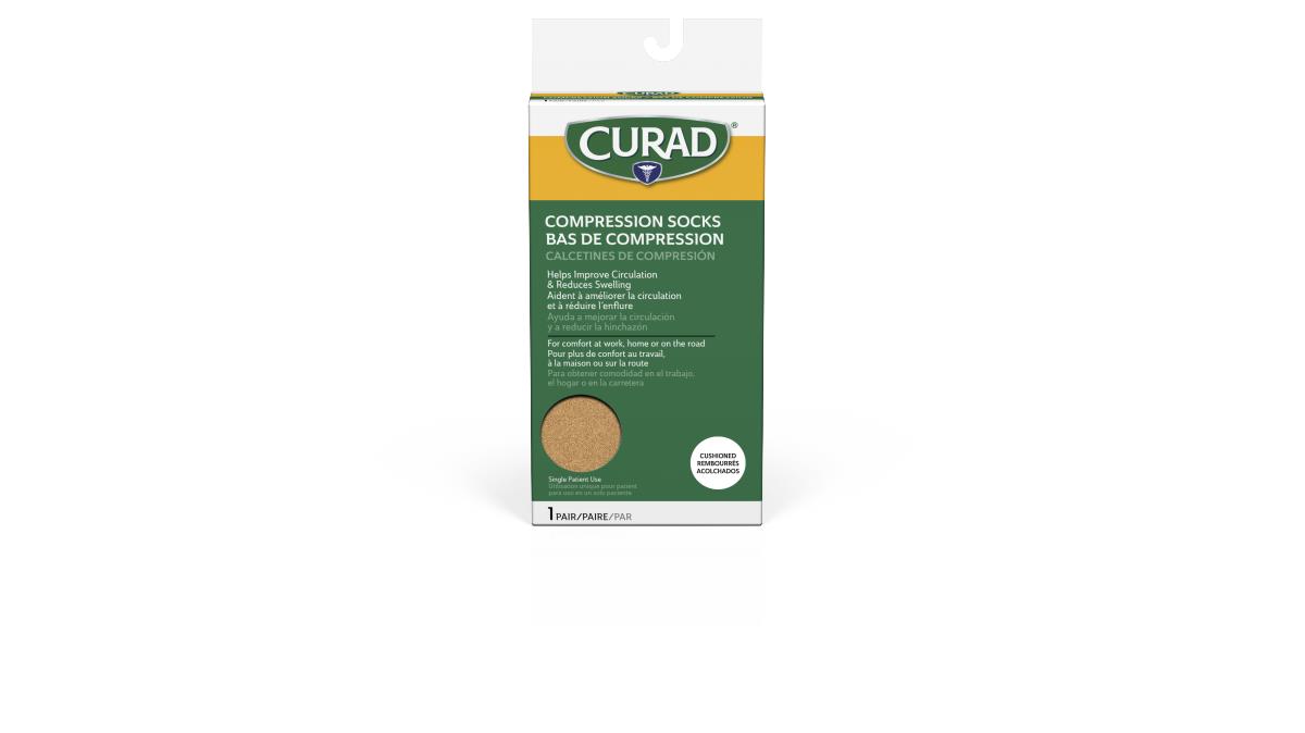 Medline CURAD Knee 15-20 mmHg Cushioned Compression Socks