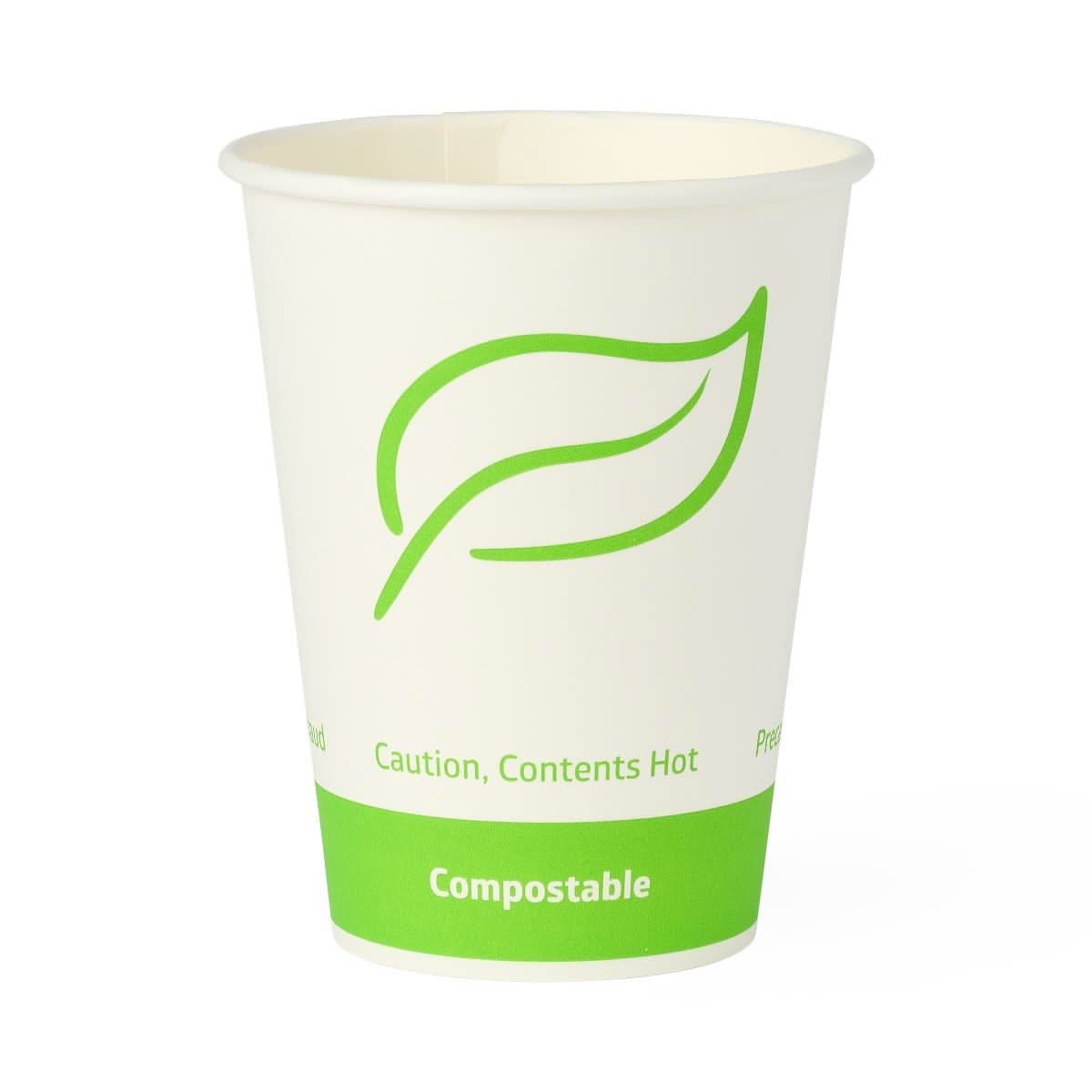 Medline Compostable Hot Drinking Paper Cups and Lids