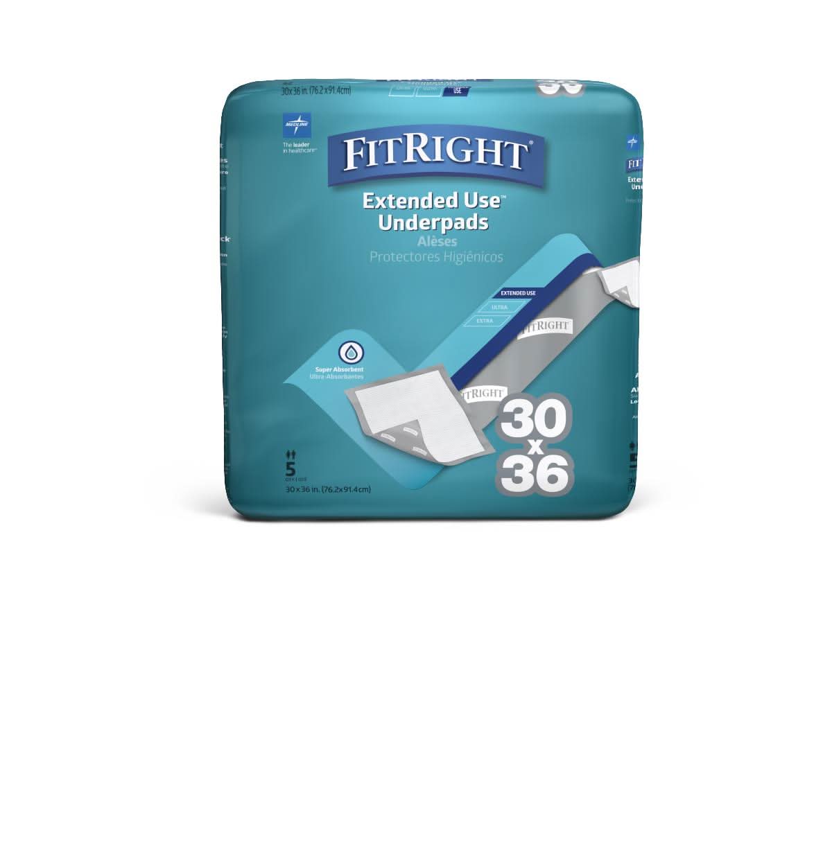 Medline FitRight Extended-Use Premium Underpads