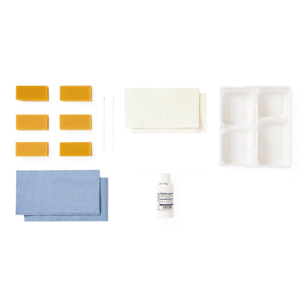 Medline Wet Skin Scrub Tray with 4% CHG Solution