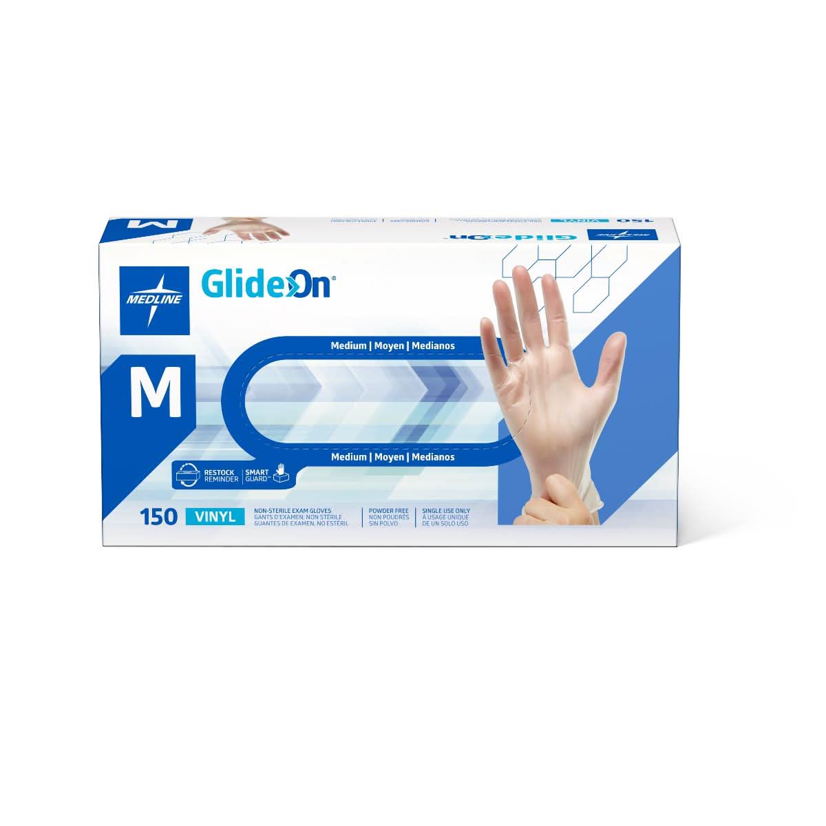 Medline Glide-On Powder-Free Vinyl Exam Gloves