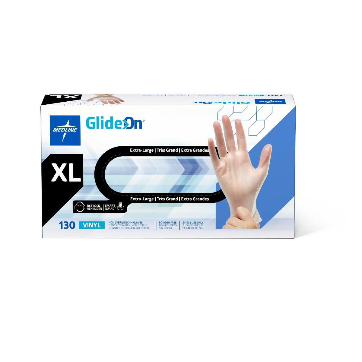 Medline Glide-On Powder-Free Vinyl Exam Gloves