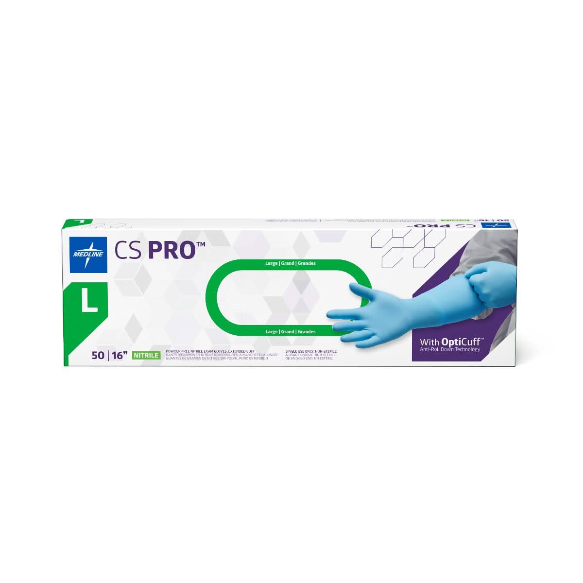 Medline CS Pro 16" Cuff Nitrile Exam Gloves