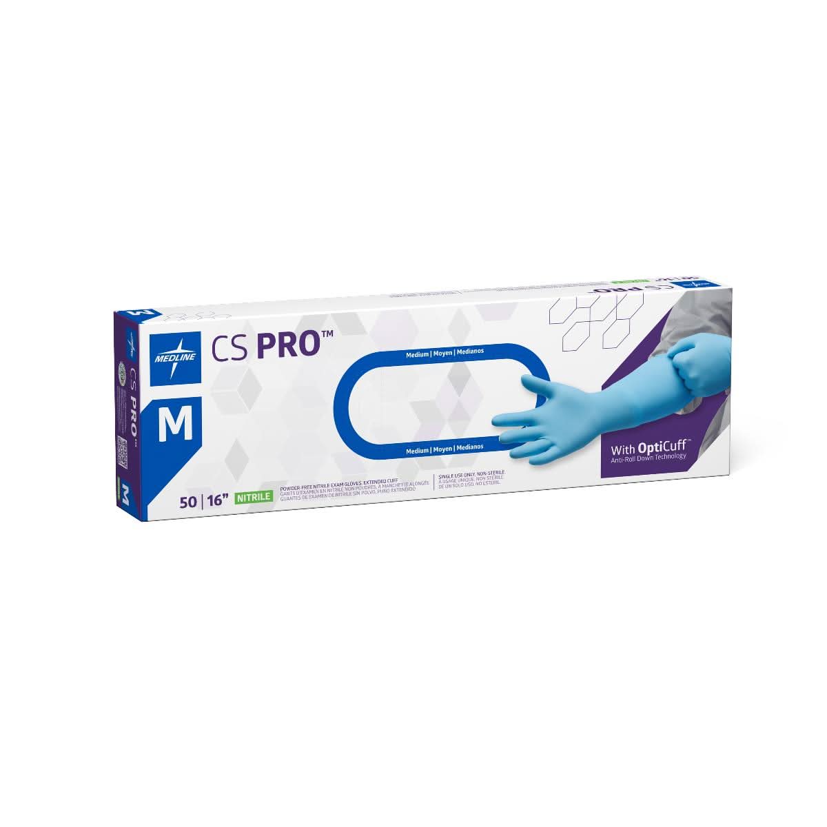 Medline CS Pro 16" Cuff Nitrile Exam Gloves