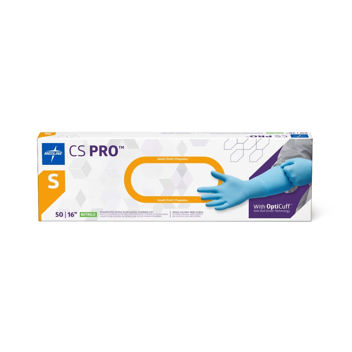 Medline CS Pro 16" Cuff Nitrile Exam Gloves