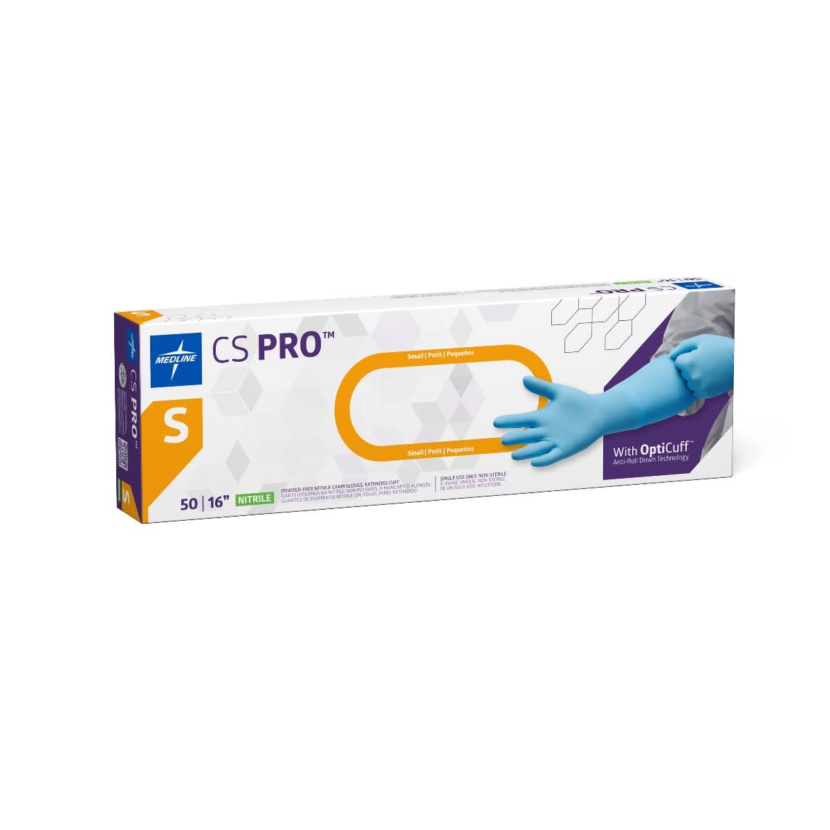 Medline CS Pro 16" Cuff Nitrile Exam Gloves
