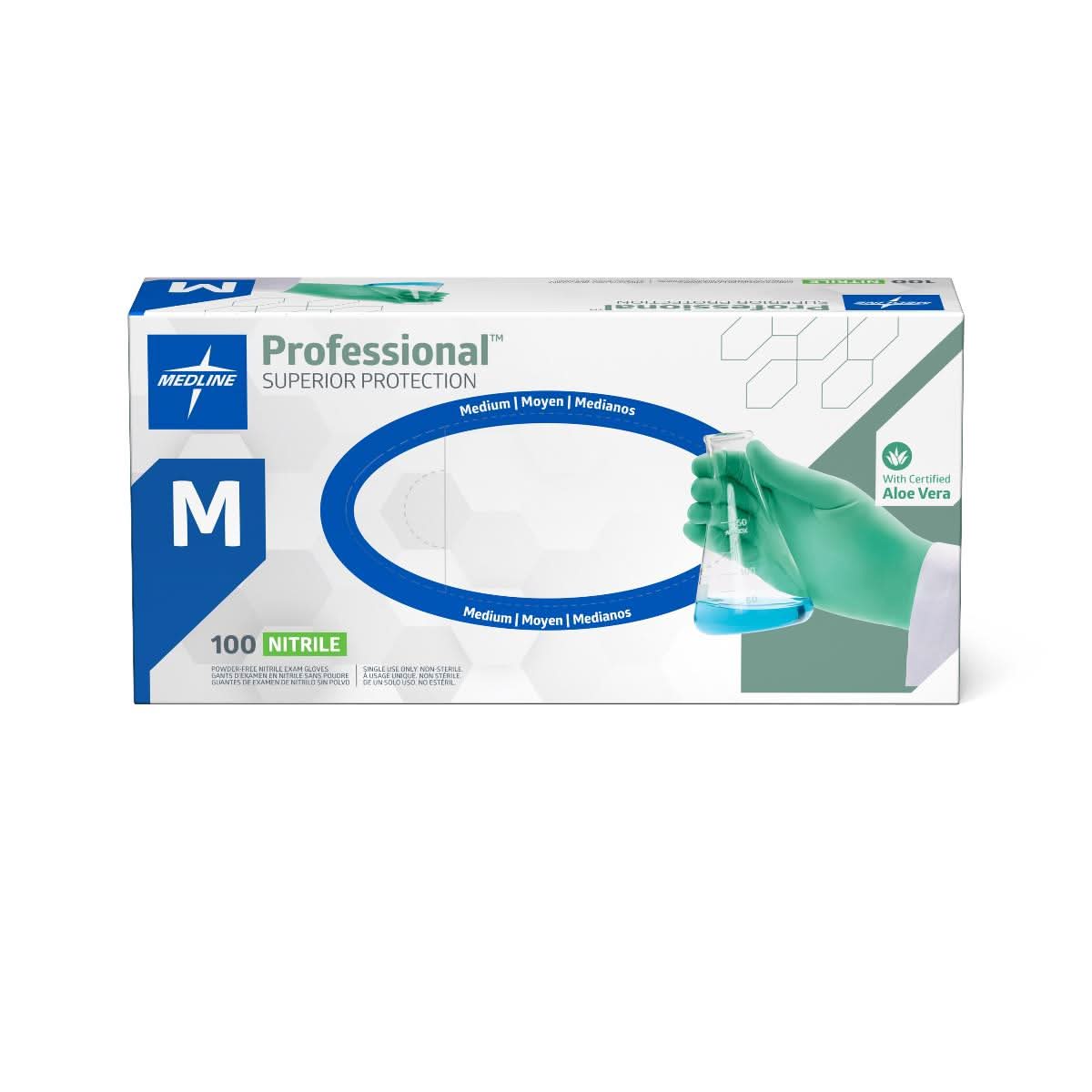 Medline Professional Nitrile Exam Gloves with Aloe