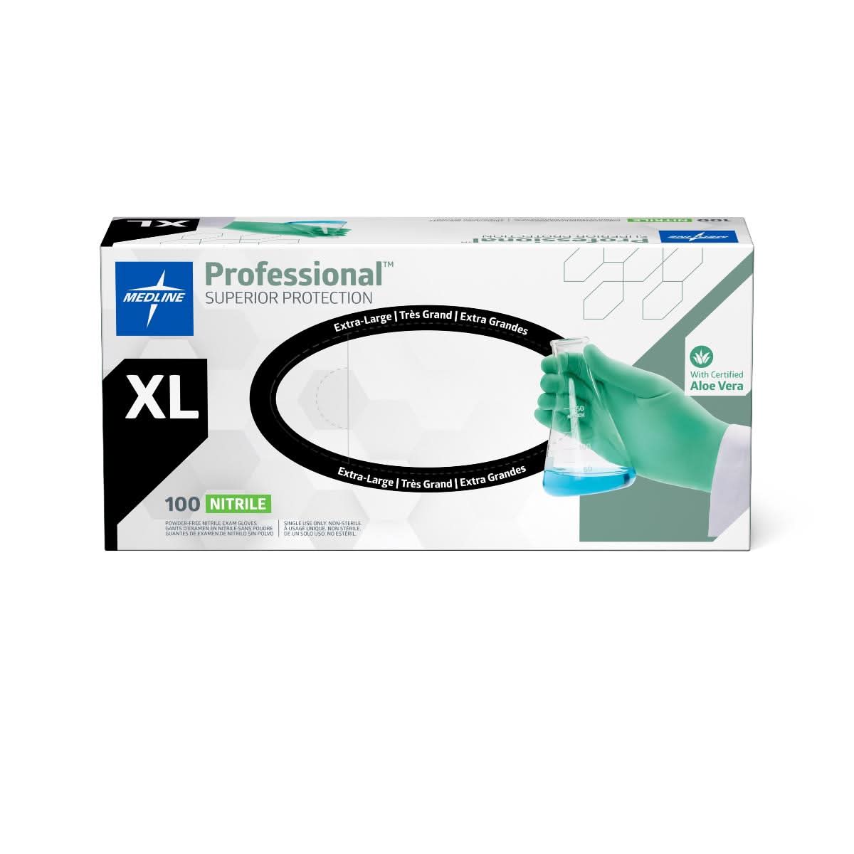 Medline Professional Nitrile Exam Gloves with Aloe