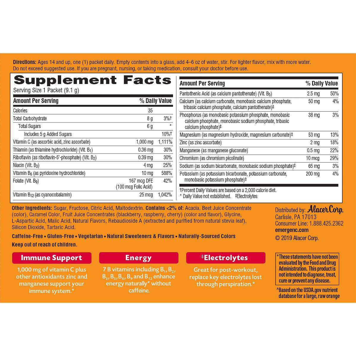Medline Emergen-C Vitamin C Supplement