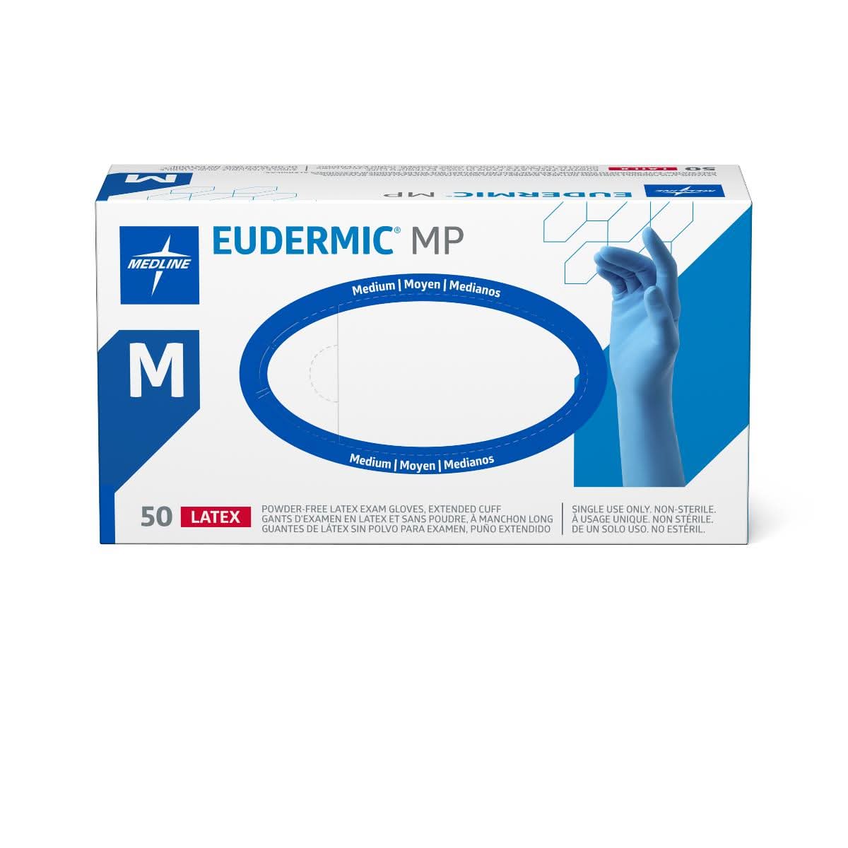 Medline Eudermic MP High-Risk Powder-Free Latex Exam Gloves