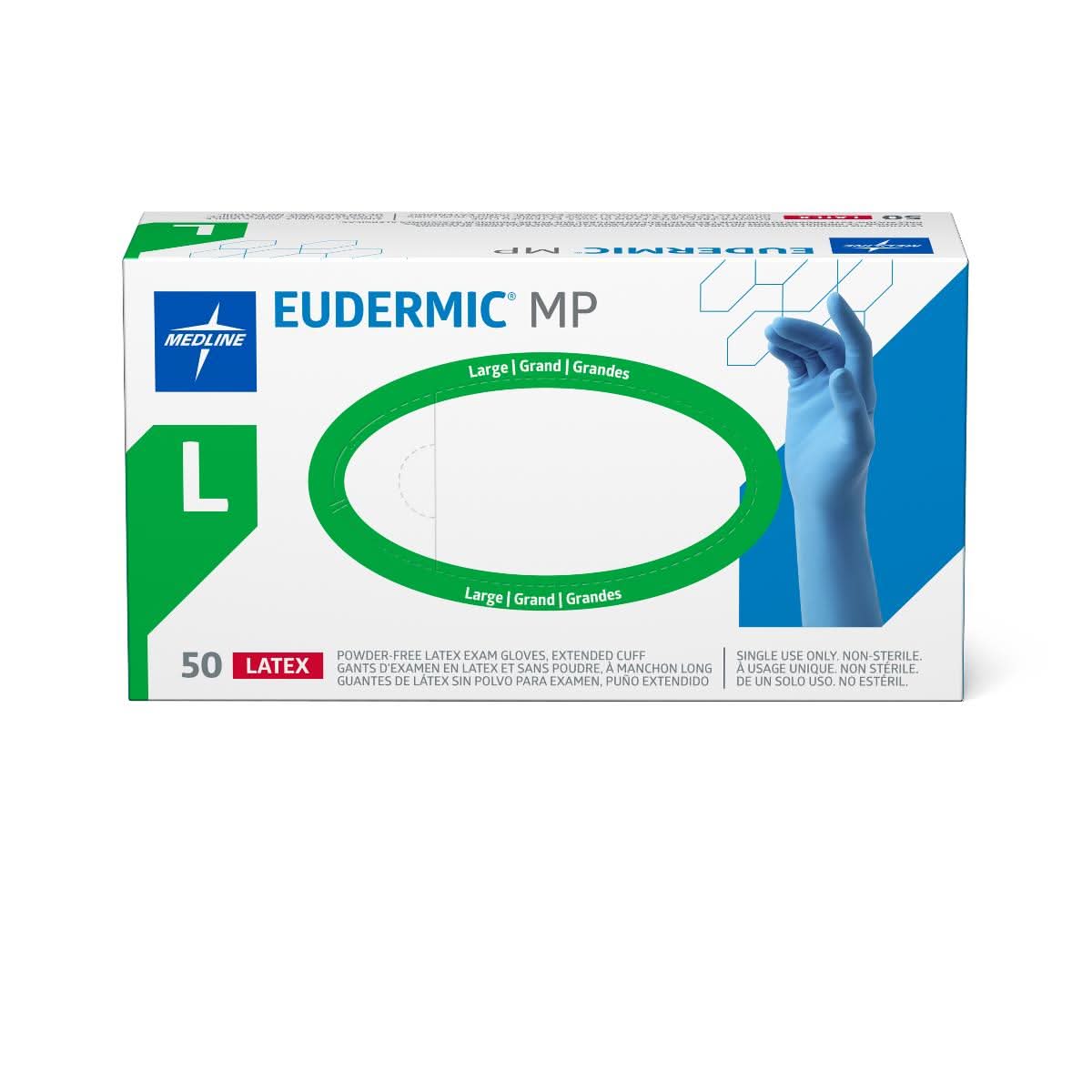 Medline Eudermic MP High-Risk Powder-Free Latex Exam Gloves