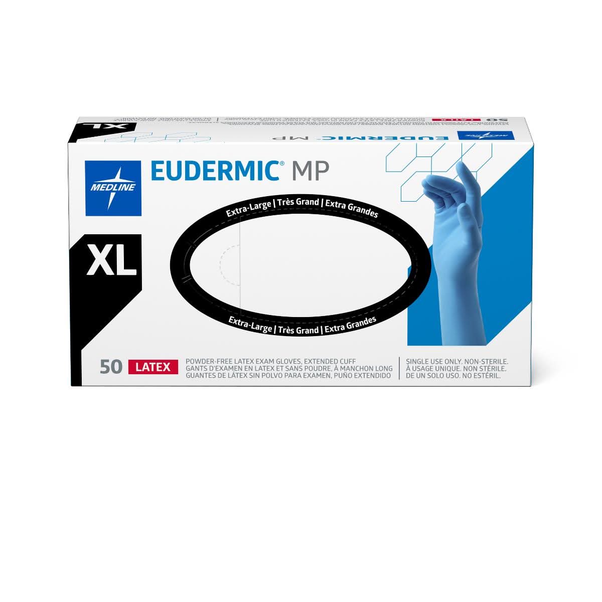 Medline Eudermic MP High-Risk Powder-Free Latex Exam Gloves