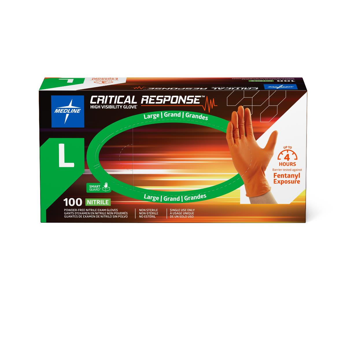 Medline Critical Response Powder-Free Nitrile Exam Gloves