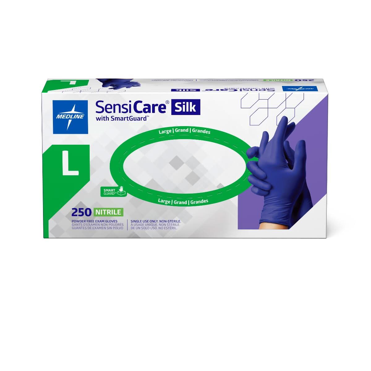 Medline SensiCare Silk Nitrile Exam Gloves