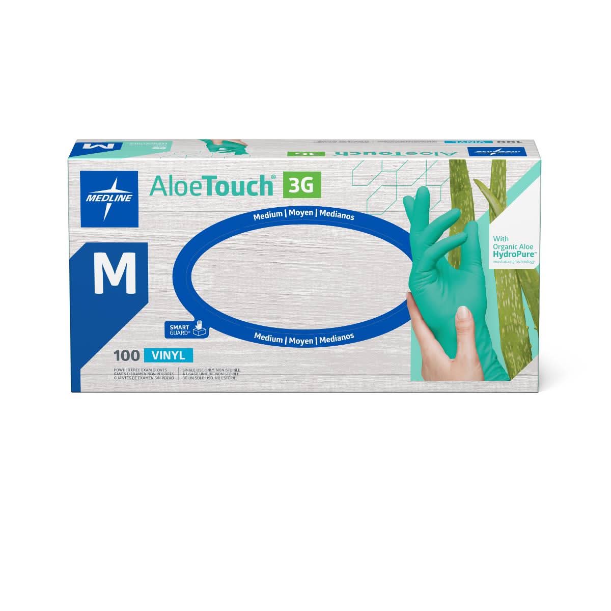 Medline AloeTouch 3G Synthetic Vinyl Exam Gloves
