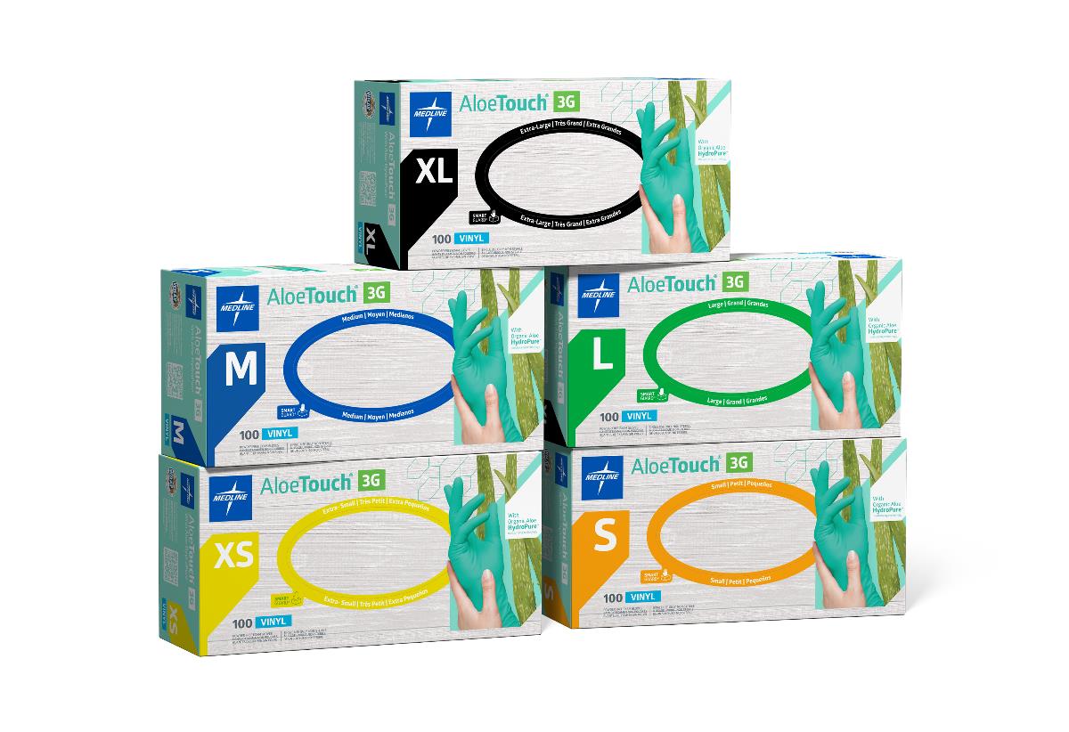 Medline AloeTouch 3G Synthetic Exam Gloves - CA Only